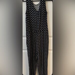 Old Navy Black and White Patterned Romper Front Tie